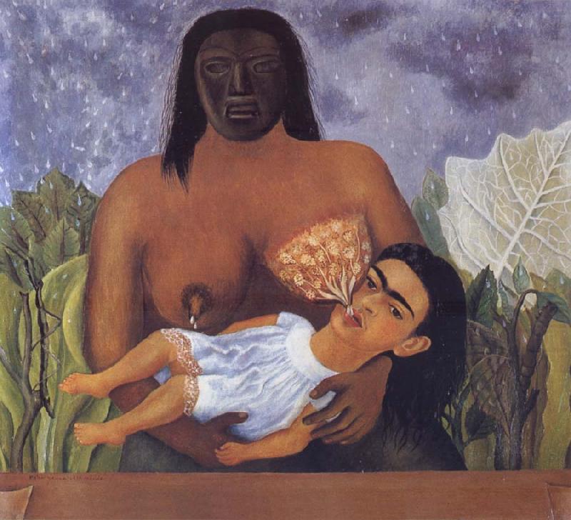 Frida Kahlo Kahlo painted herself in my Nurse and i in the arms of an Indian wetnurse china oil painting image